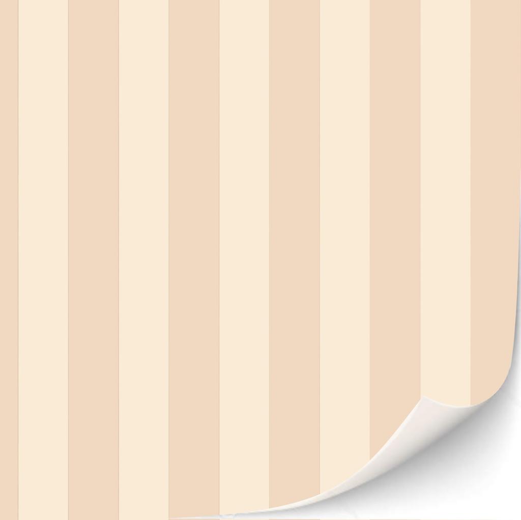 Dollhouse Adhesive Wallpaper, 3 Sheets, 1:12 Scale, Modern Art Deco Wallpaper (Cream Stripe)