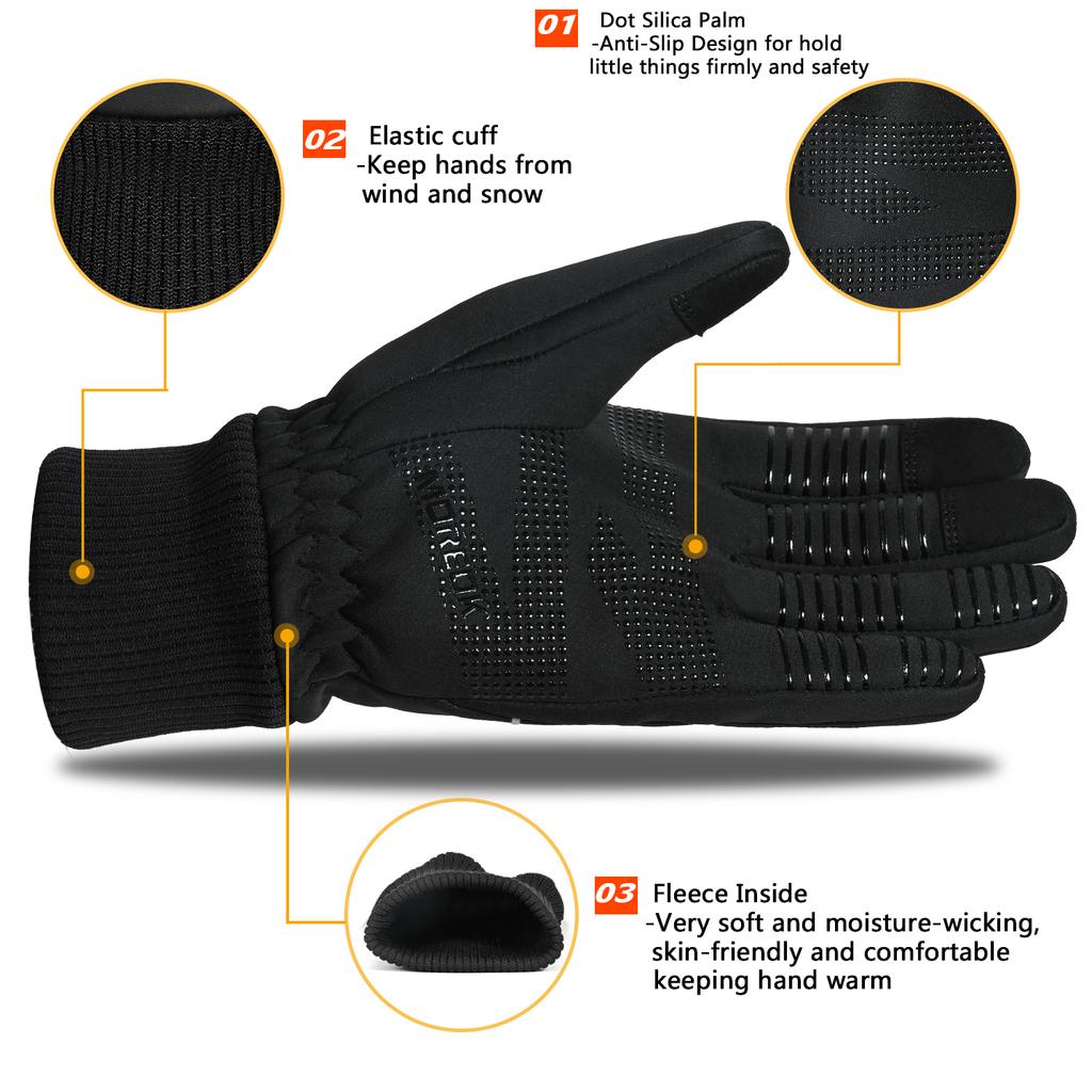 Windproof Cycling Gloves 3M Thinsulate Thermal Man Woman Biking Gloves Outdoor Winter Warm Touchscreen Motorcyclie Gloves