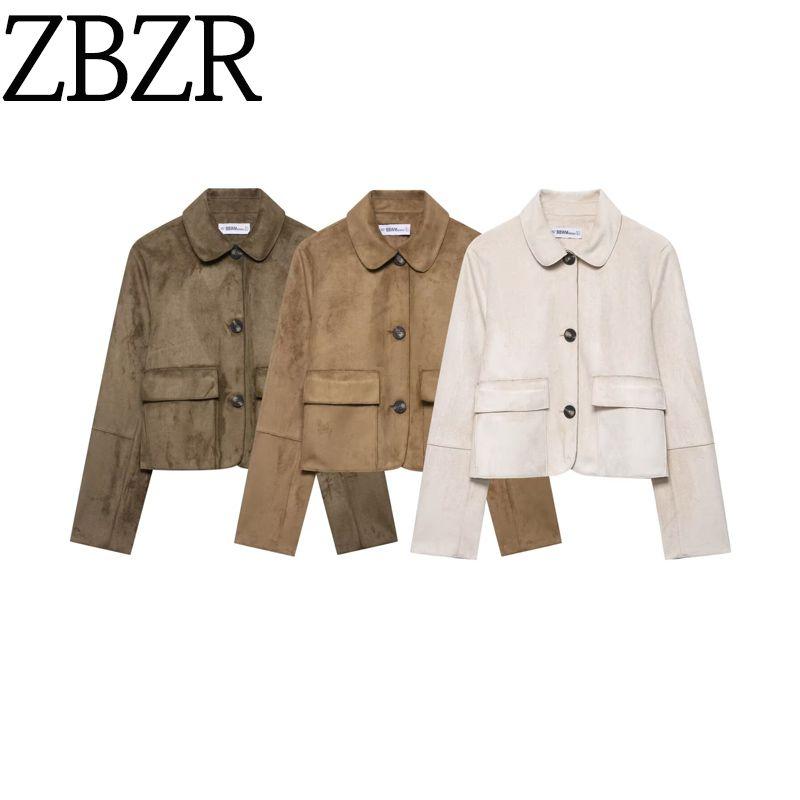 Za Autumn and Winter New Arrivals Women's Clothing Zr European and American Style Fashionable Suede-Effect Short Jacket 4968224