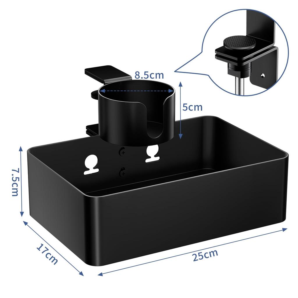 GAGUIUP Under-Desk Drawer Storage Rack, 360-Degree Rotating, Under-Desk Drawer, Under-Table Storage, Cup Holder, Desk Storage Box, No Drilling