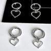 2Pcs Metal Hollow Stars Silver Hearts Pendant Boots Shoes Buckles Y2K Style Shoe Decoration DIY Women Fashion Shoes Accessories