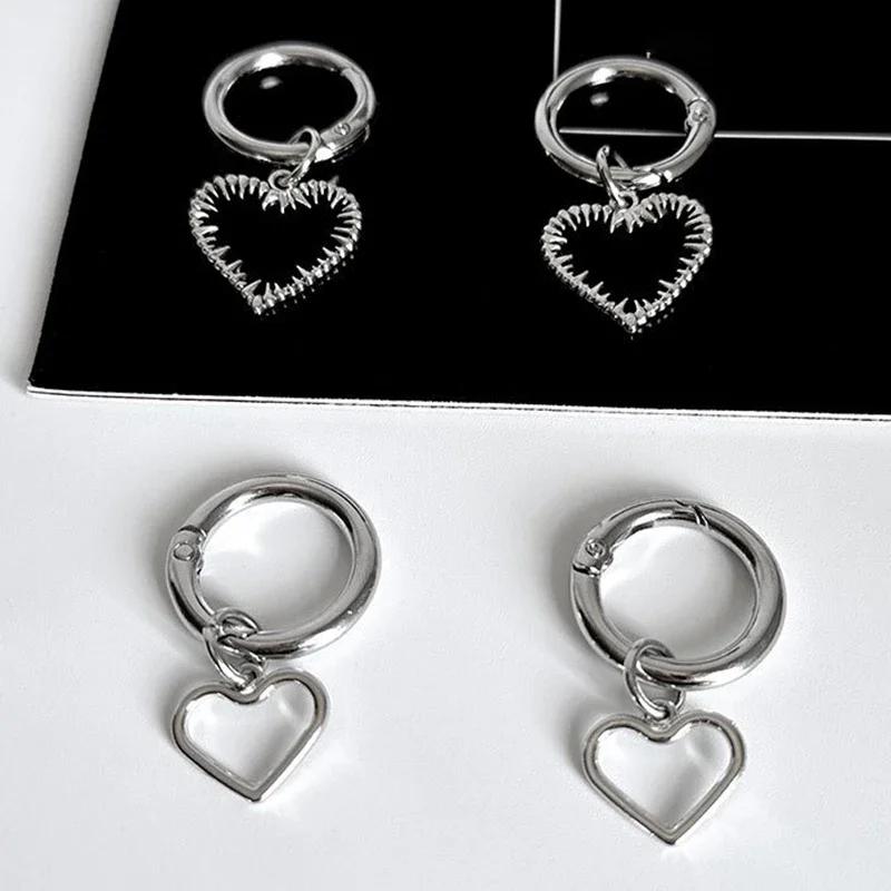 2Pcs Metal Hollow Stars Silver Hearts Pendant Boots Shoes Buckles Y2K Style Shoe Decoration DIY Women Fashion Shoes Accessories