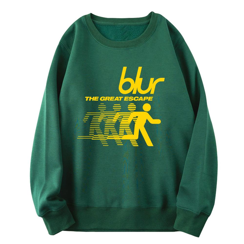 Blur Band Das Große Entkommen Sweatshirt Rockband Mode Rundhals Kleidung Retro Oberteile Damen Herren Langarm Streetwear Trendig M