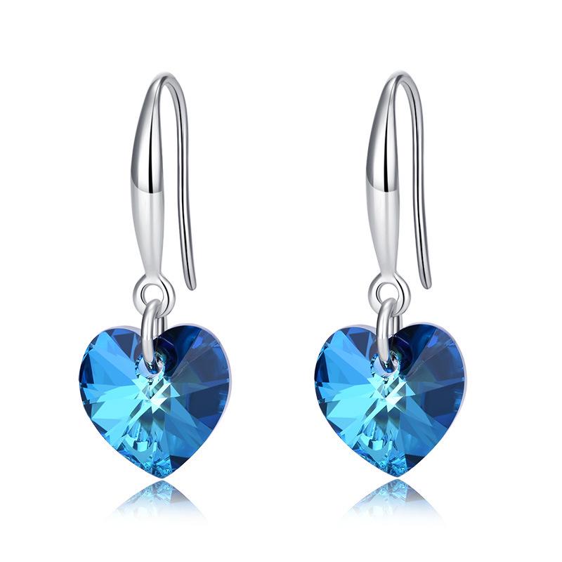925 Silver Sapphire Blue Crystal Ocean Star Earrings – Perfect Gift for You or Your Best Friend