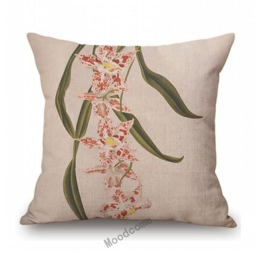 Pink Yellow Orchid Flower Hand Drawing Sketch Painting Home Decorative Sofa Throw Pillow Case Floral Car Seat Cushion Cover Case