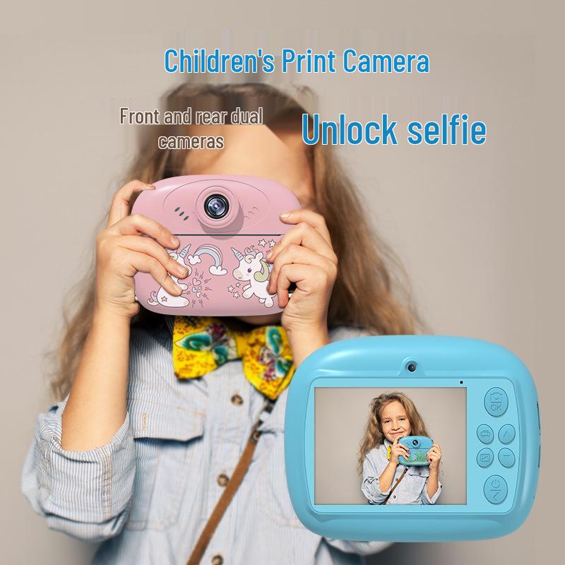 Tragbare Sofortbildkamera für Kinder - Multifunktionale Selfie- und Druckfunktionen