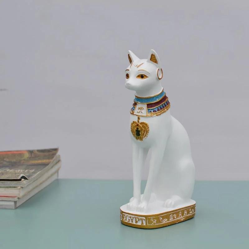 Cat Statue Ornament Egyptian Cat Figurine Statue Decoration Vintage Cat Goddess Statue Home Garden Mini Animal Ornament