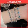 Elegant Zircon Flower Charm Bracelet With Silver Finish For Women Gift Giving