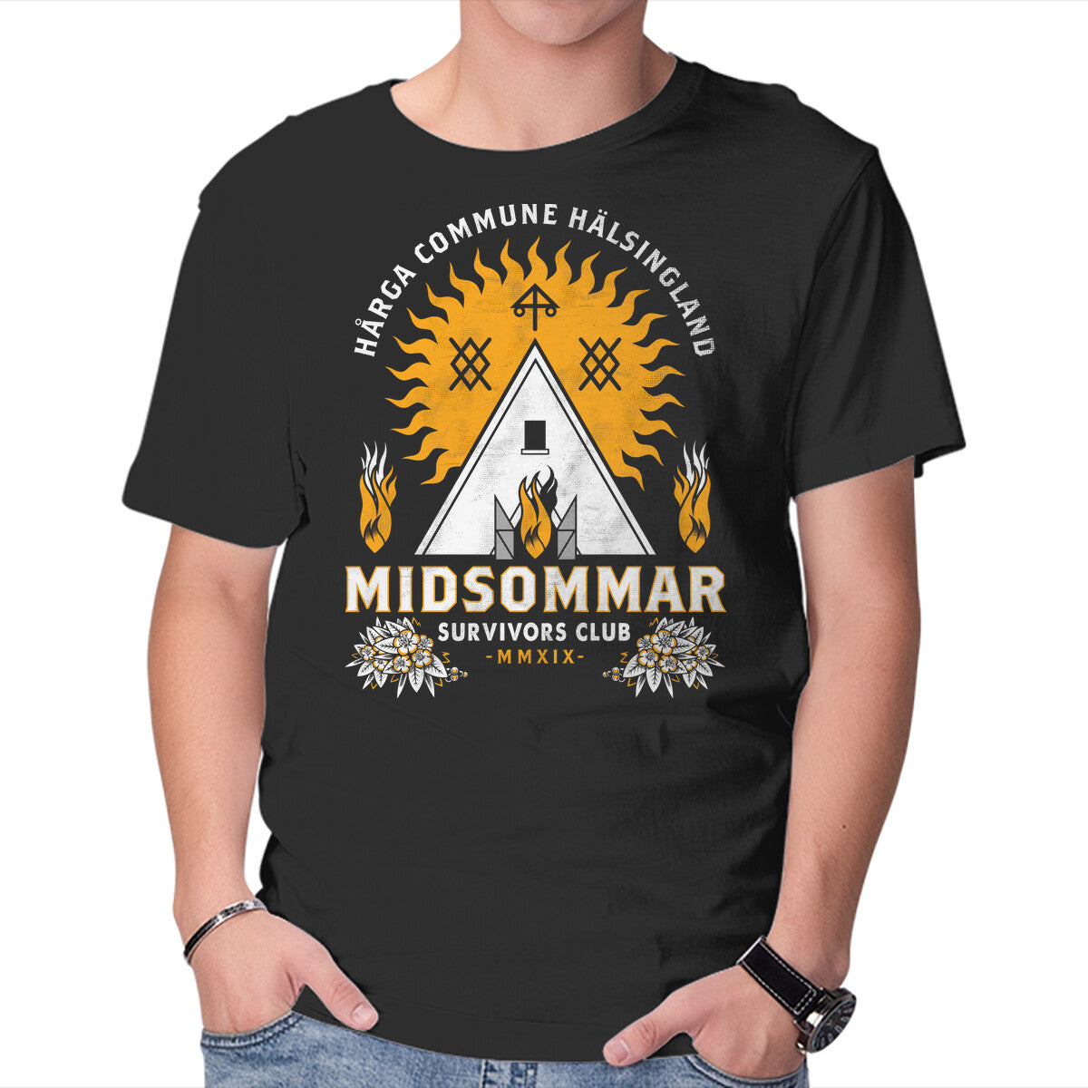 Unisex Crew Neck T-Shirt Midsommar Survival Club Graphic Short Sleeve Casual Tee XXXXL