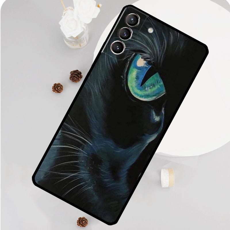 Cat Staring Eye Phone Case For Samsung Galaxy S26 S25 S24 S20 S21 S22 S23 Ultra S10 Plus S25 FE Funda Cover
