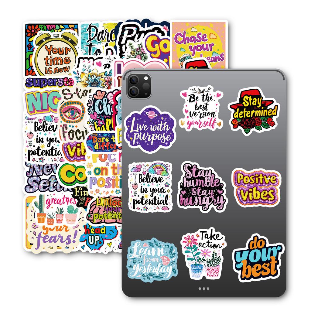 50pcs Inspirational Quote Stickers Vision Plate Motivational Sticker Designed for Adults Teens Students Teachers Aesthetic Decals Present