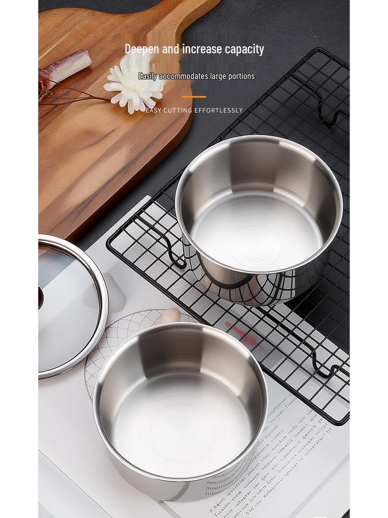 304 Stainless Steel Double-Layer Steamed Egg & Soup Bowl with Lid - Heat Resistant Cooking Pot for Home Use