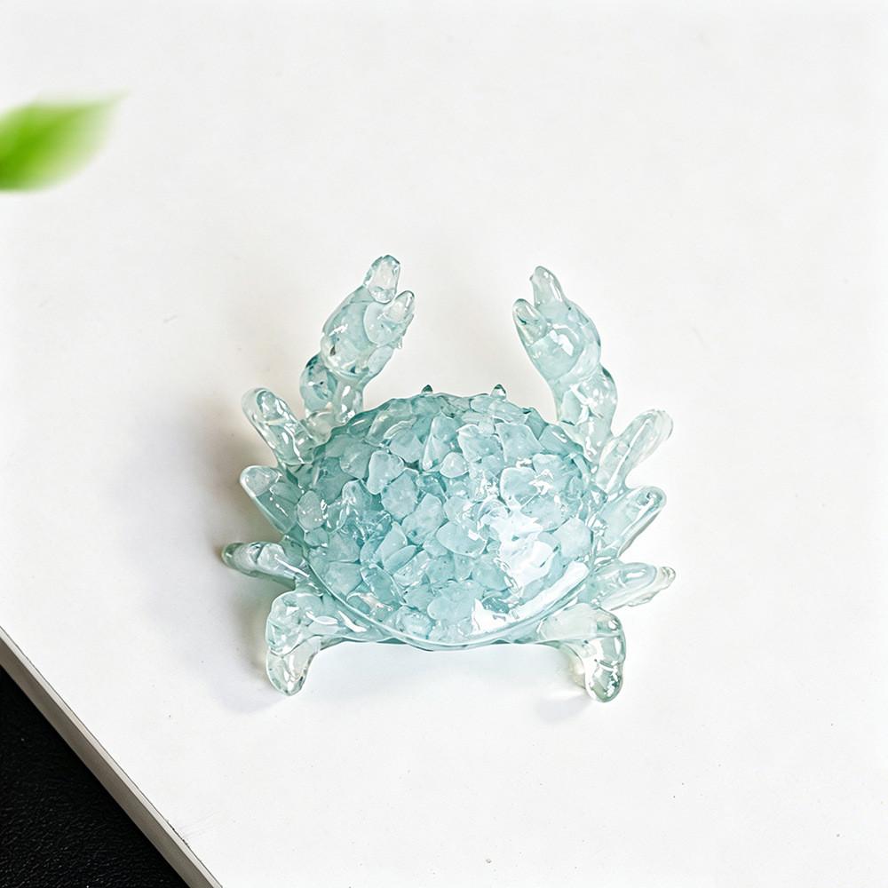 Chinese Zodiac Rabbit Resin Figurine With Crystal Waterdrop For Office Decor And Gift Giving