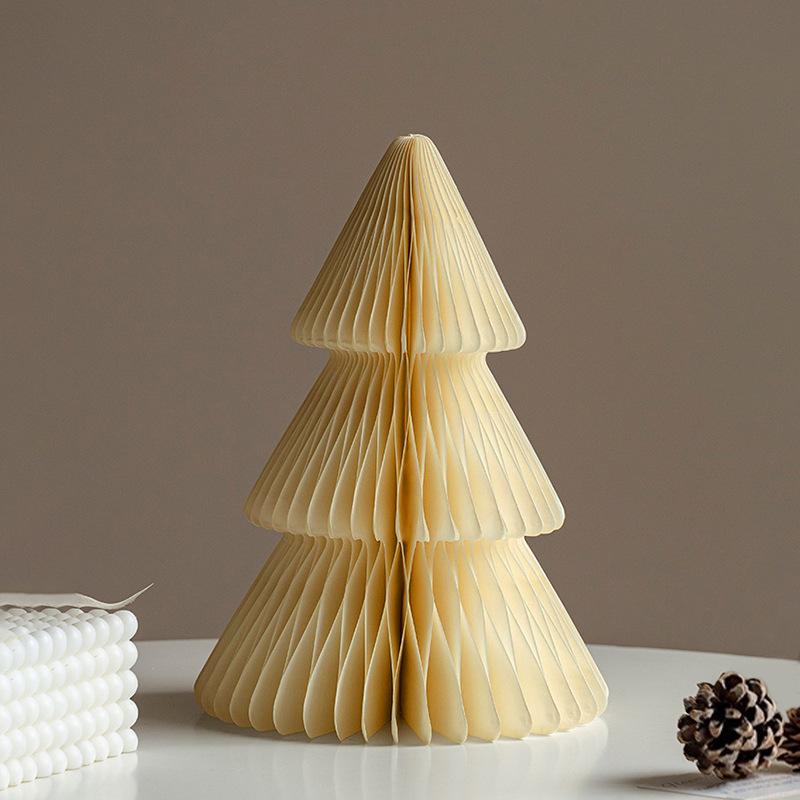 20/25/30cm Mini Christmas Tree Ornament Paper Honeycomb Ball Folding Christmas Tree 3D Home Decoration Desktop Ornament