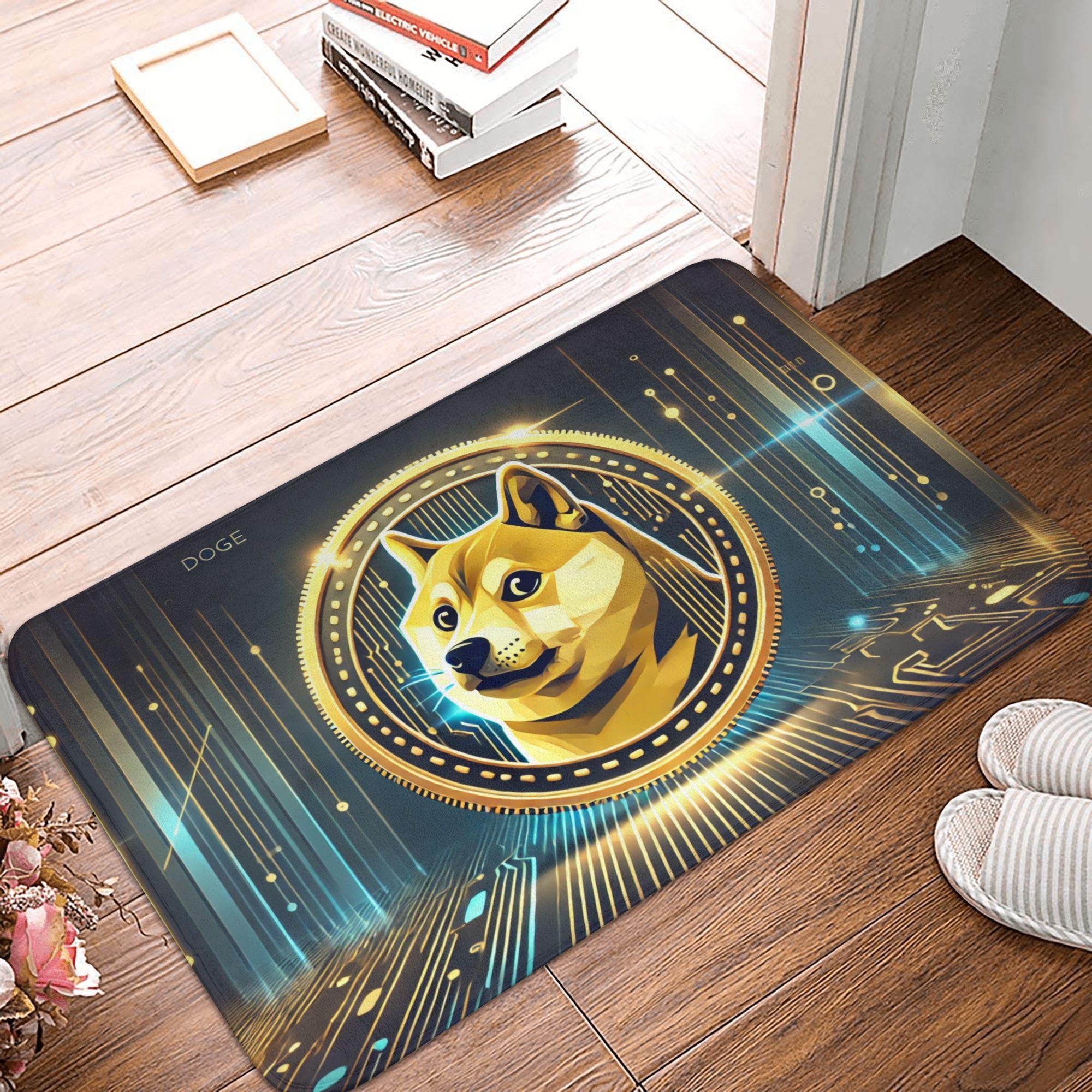 

Криптовалюта Dogecoin Пол Дверь Кухня Ванная Коврики Противоскользящие Уличные Bitcoin Гик Придверный коврик Гараж Вход Ковер Коврик 40cmx60cm