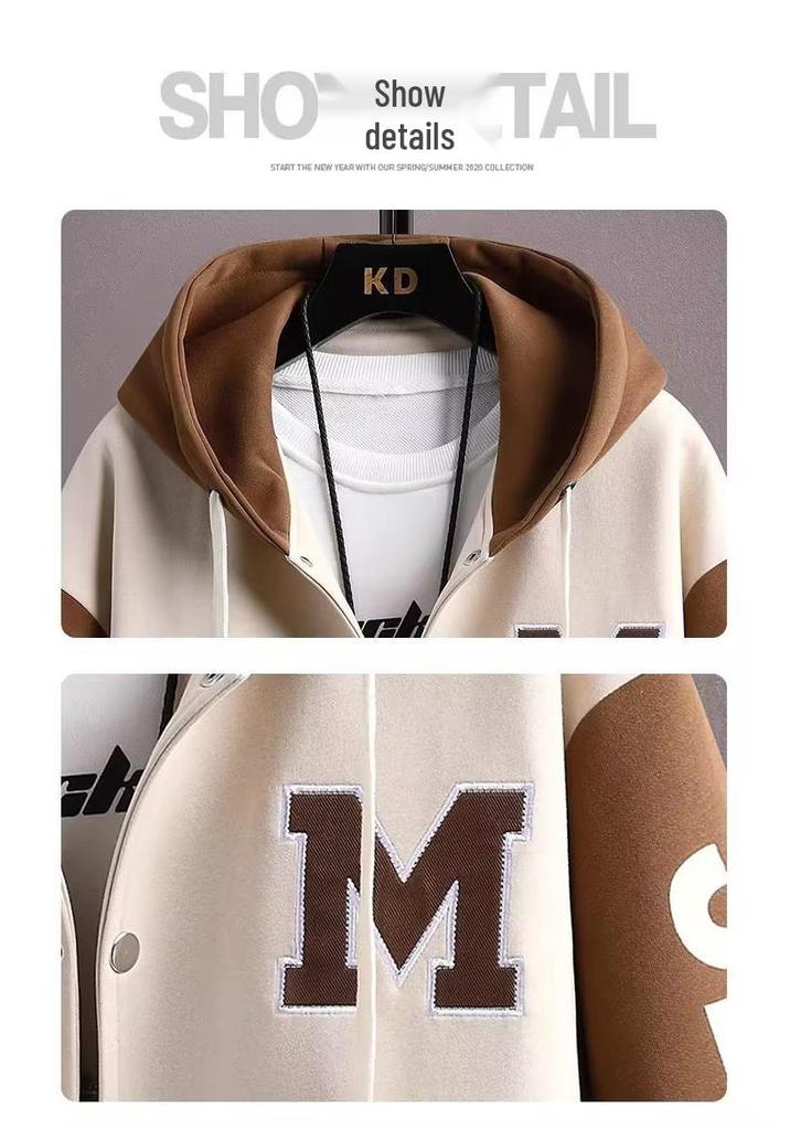 Übergröße Herren Hoodie Strickjacke & Jacke Set - Teenager Frühling/Herbst Stil - Gutaussehendes Zweiteiliges Sportswear für Mittelschüler