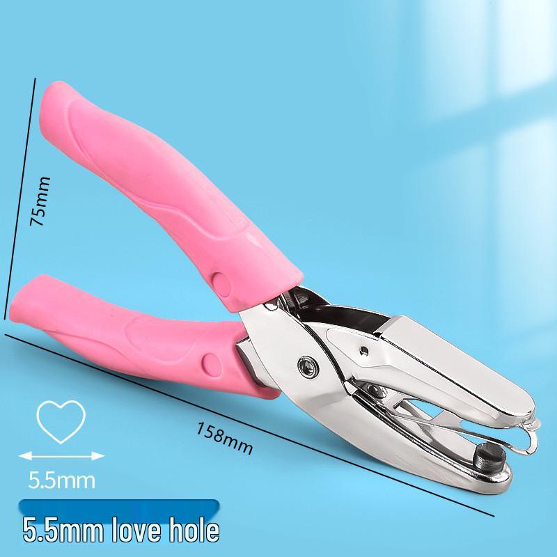 Heart-Shaped Metal Single Hole Punch for Loose-Leaf Papers – Ideal for Students and Crafts