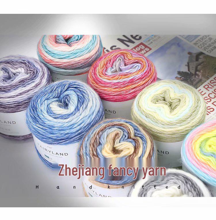 Verlaufsgarn Samt Baumwolle Kuchengarn für handgestrickte Schals, Tücher und Pullover