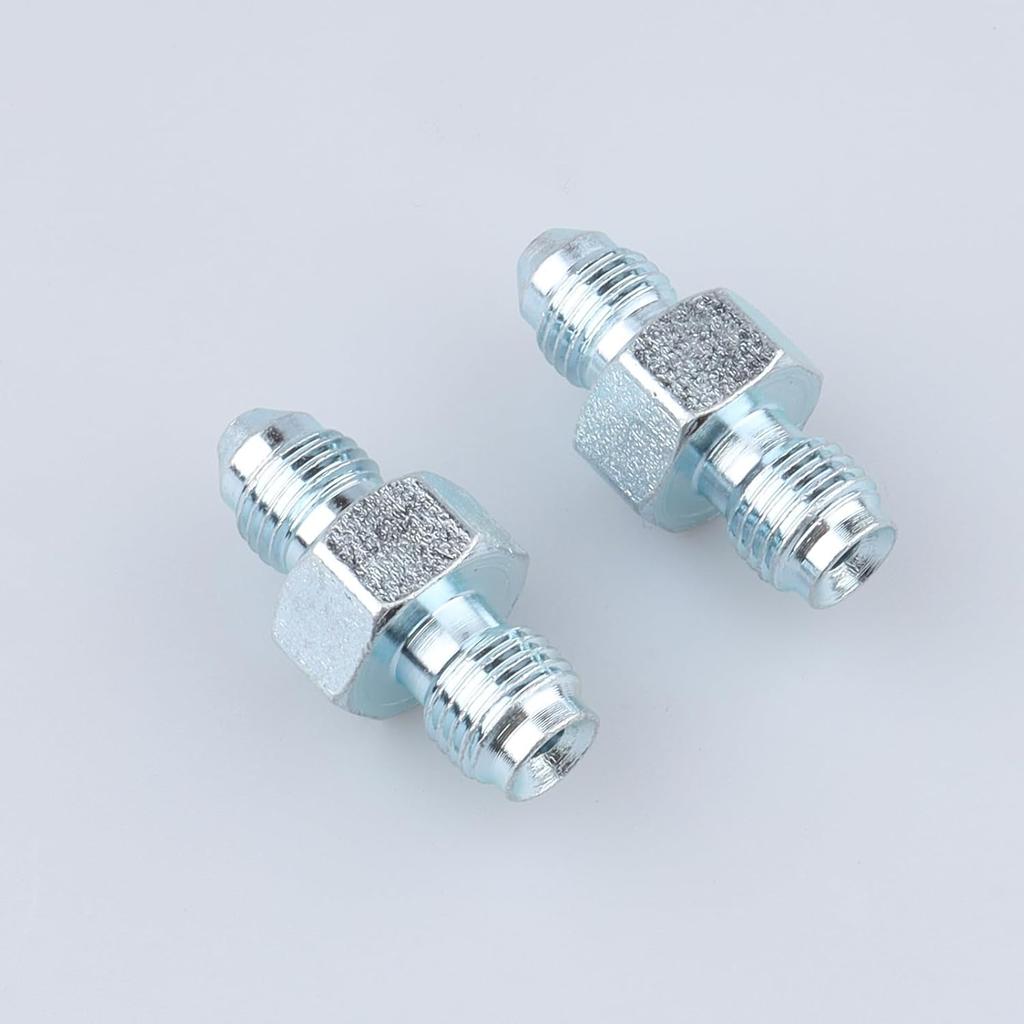 AC PERFORMANCE 3/8 X 24 To 3/8 X 24 Inverted Flare Male Brake Adapter Fittings Zinc Steel, Pack of 2