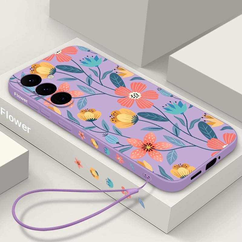 Květinově malovaná skořepina pro Samsung Galaxy S24 S22 Ultra Plus S23 S21 S20 Fe A52 A53 A54 A34 14 5g A51 A32 A13 4g Slim Shockproof Tpu Hybrid Case Cover