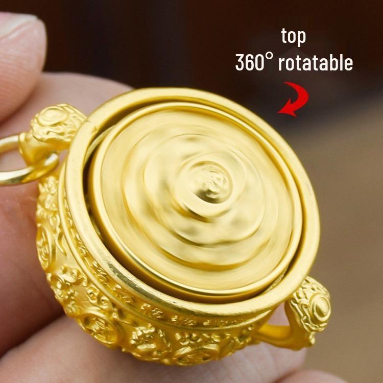 Zodiac Lucky Charm Rotating Pendant Keychain - Hot Selling Treasure Pot Design