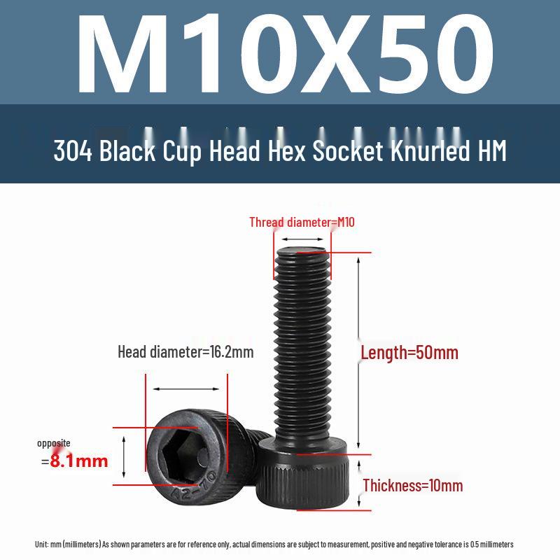 Yigu 304 Stainless Steel Hex Socket Cylindrical Head Screws: M2-M5 Bolts, M6-M12 Screws