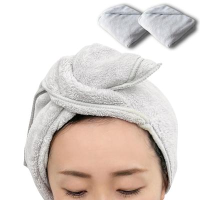 Sada ručníků na sušení vlasů Towa – mikrovláknový rychleschnoucí turban, savý, 2 balení šedý, 80x35 cm na mytí obličeje, po koupeli, bazén – hustý vlasový zábal
