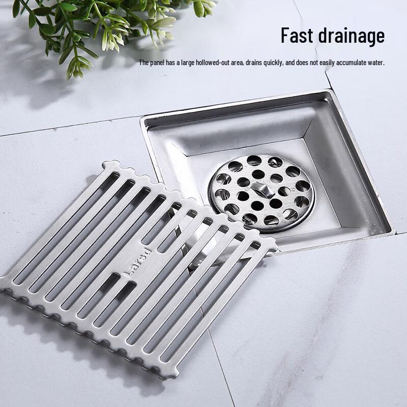 Larsd V02B Square Stainless Steel Shower Floor Drain