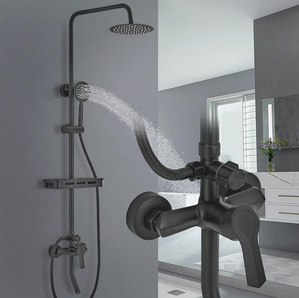 Sprchový systém Černá Rain Shower Set Masážní sprchový panel s ruční sprchou