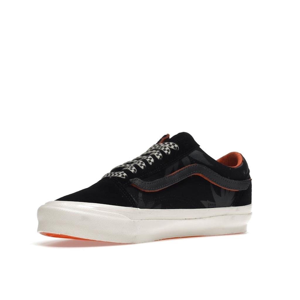 Vans Porter-Yoshida & Co. X OG Old Skool LX Floral Checkerboard - Black Unisex Sneakers Orange VN0A4P3XXG5