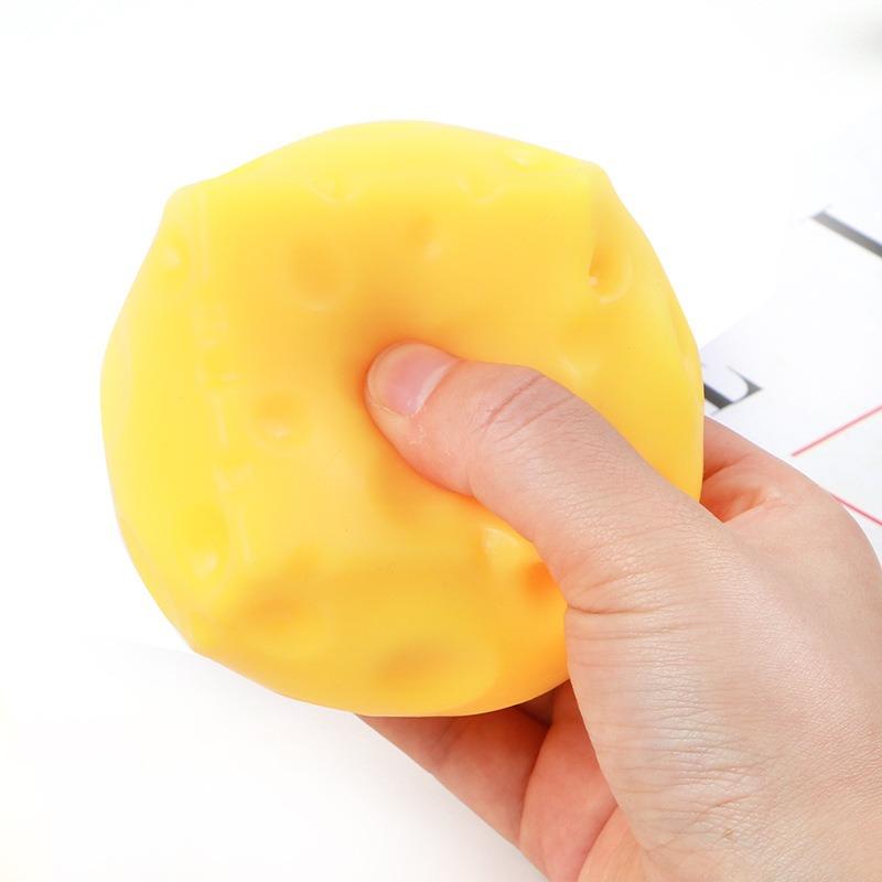 Squishy Cube-shaped Cheese Fidget Toy Slow Rebound Push Stress Relief Sensory Toy Soft Butter Cheese Squeeze Christmas Present