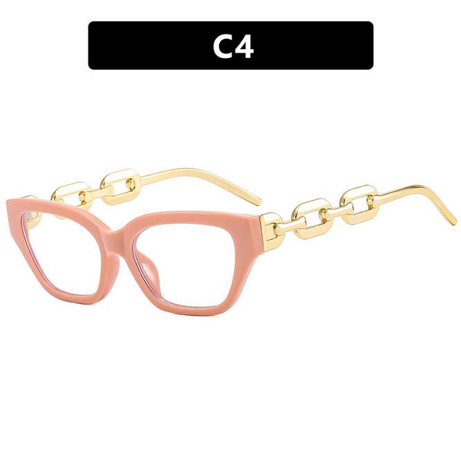 Stilvolle Retro-Quadratketten-Brille für Damen Nerd-Brille Stärke -0,5 -1,0 -2,0 -3,0 -4,0 bis -6,0