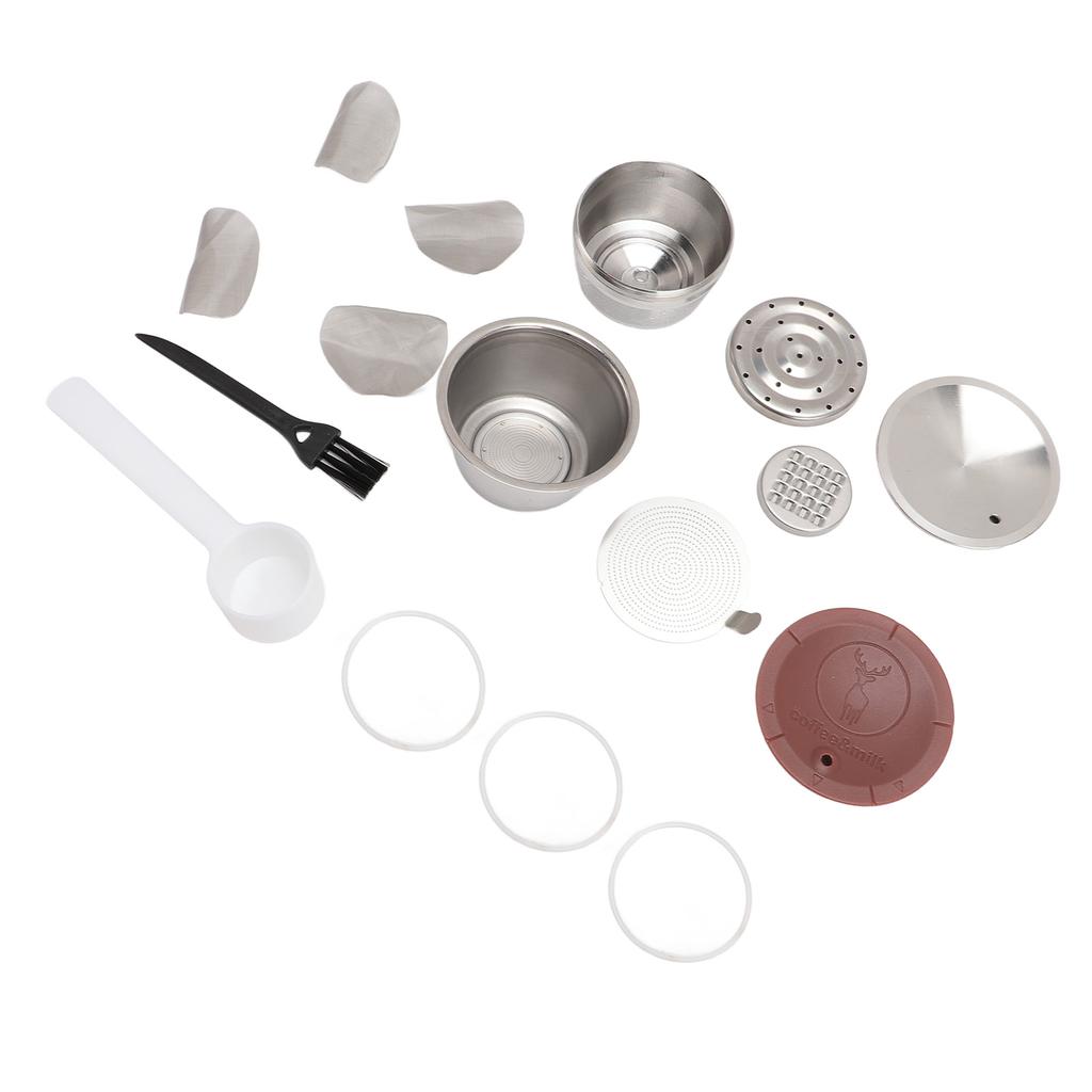 Stainless Steel Coffee Capsule Easy to Clean Silicone Lid Portable Multifunctional for Home Office