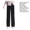 Women Winter Pants Elastic High Waist Straight Wide Leg Velvet Lining Long Pants Solid