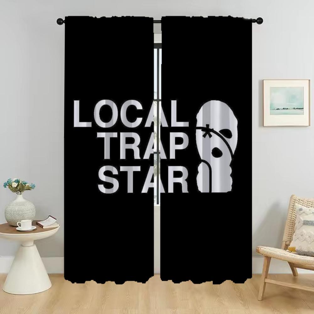 Wu T-tang Clans Tulle for Bedroom Halloween Decoration Blackout Curtain for Room 2 Panel Curtains Child Room Partition Shades