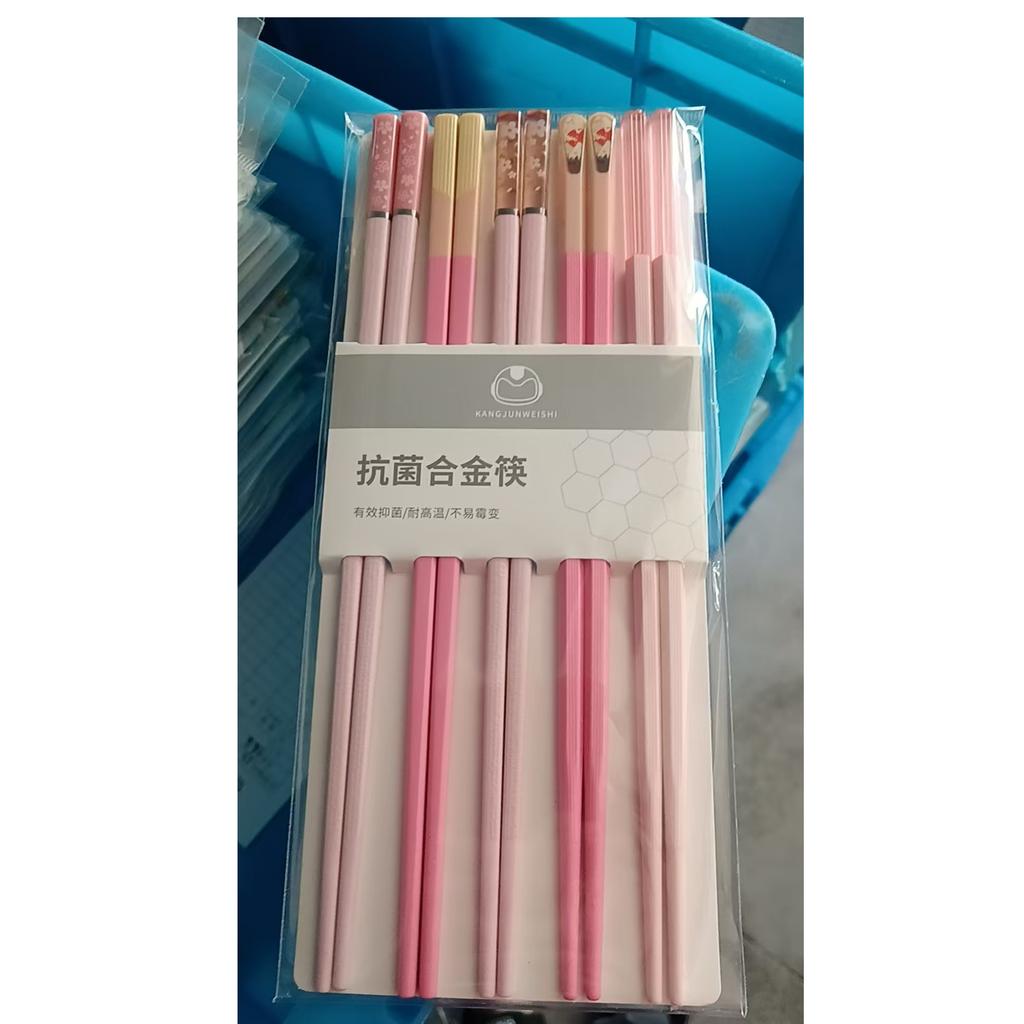 5 Pairs Japanese Style Morandi Colors Chopsticks Set Non-Slip Chopsticks Dishwasher Safe for Home Restaurant Sushi Chopsticks