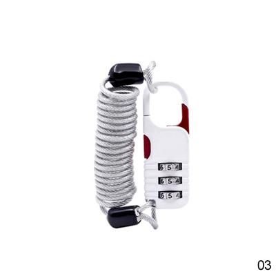 Bicycle Anti Theft Motorcycle Three Digit Password Combination Safety Cable Wire Rope Helmet Lock 60 * 22mm Safety Rope