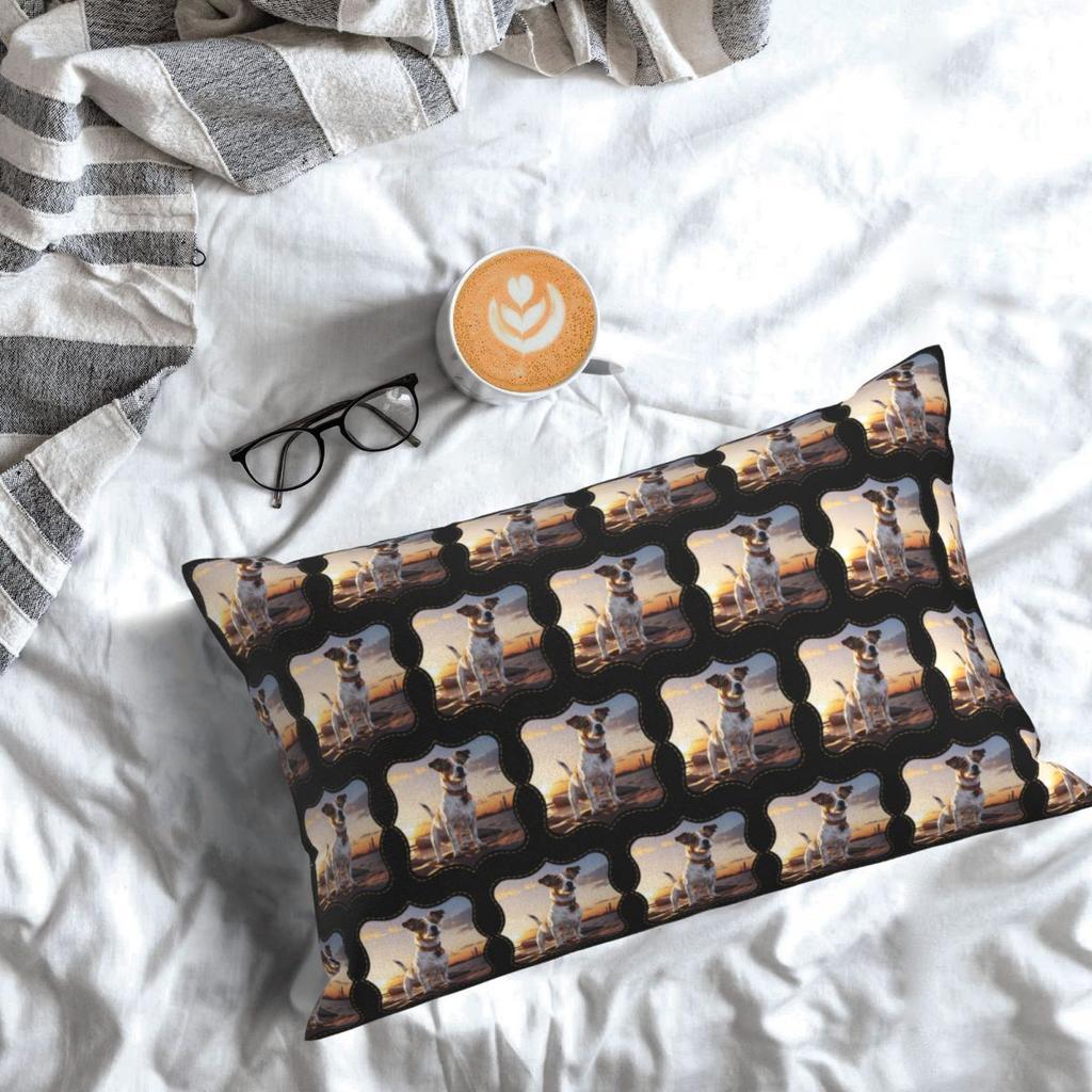 Jack Russell Dog At Sunset Rectangle Pillowcase Cushion Cover Decorative Bedroom Bed Home Comfort Throw Pillow