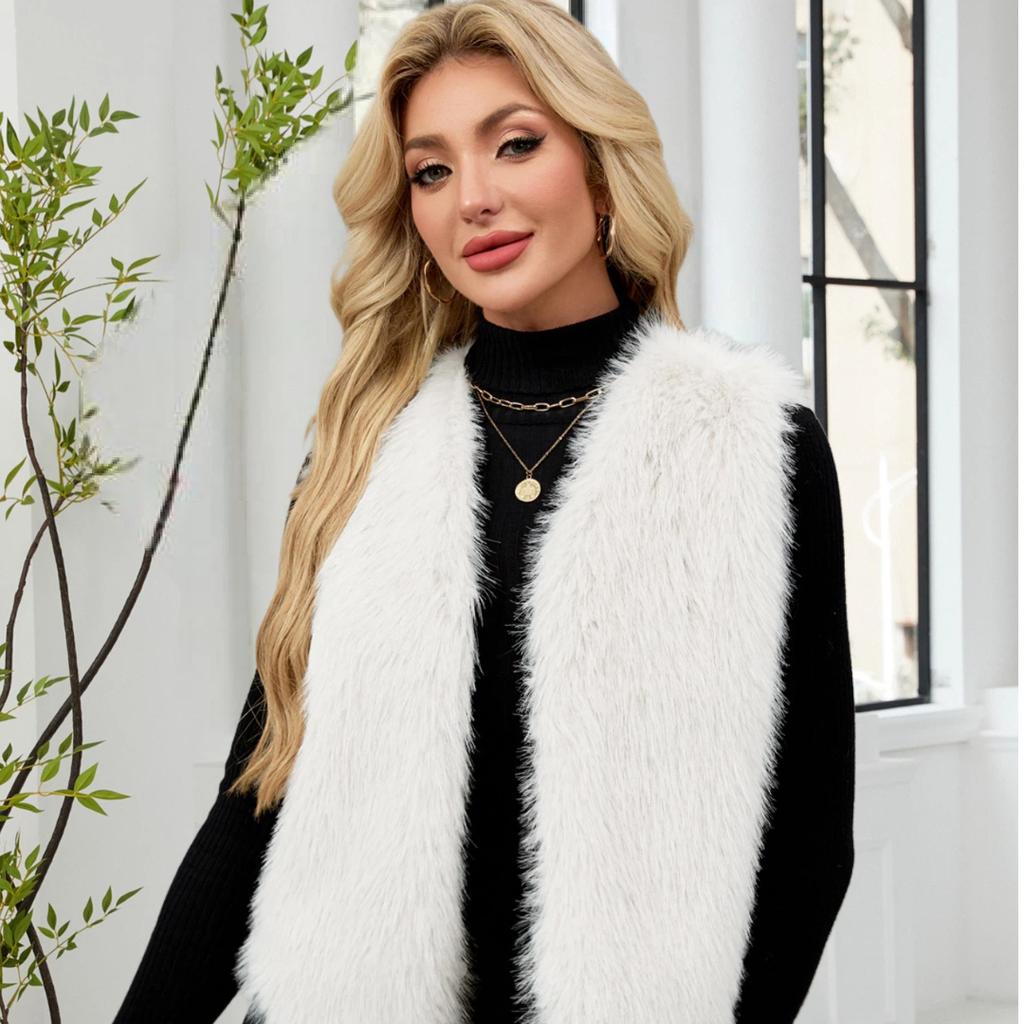 Autumn/Winter Artificial Fur Vest Medium to Long