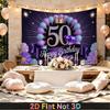 Party Backdrop Birthday Crown Purple 50Th Photo Booth Background Front Door Decor