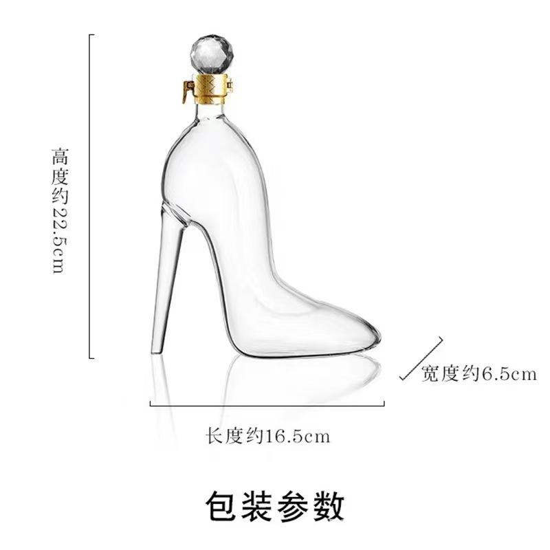 

Creative High Heel Shape Whiskey Decanter, Hand Blown Glass Liquor Bottle for Bourbon, Scotch, Vodka, Home Bar Decor for Women