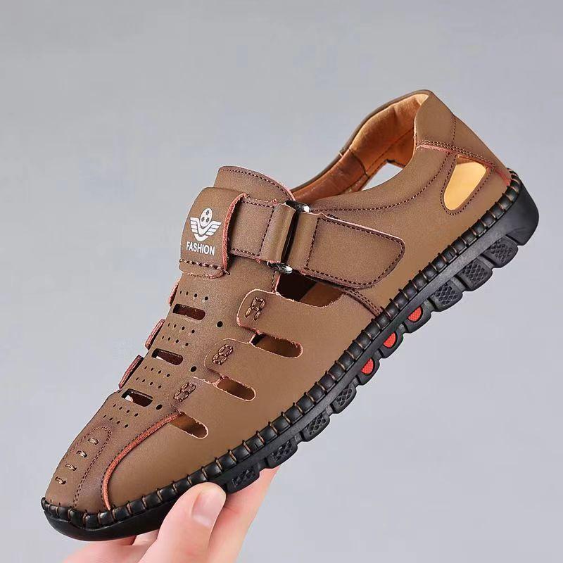 Men's Summer Sandals Comfortable Outdoor Breathable Casual Shoes Beach Shoes Flat Business Leather Sandals