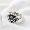 Retro Persönlichkeit Auge & Hände Ring Herren Damen Gothic Offener Ring Schmuck Zubehör Geschenk