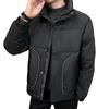 Winter Stand Up Collar Down Jacket for Men, Short, Thick, Youth Warm, White Duck Down Casual Couple Jacket