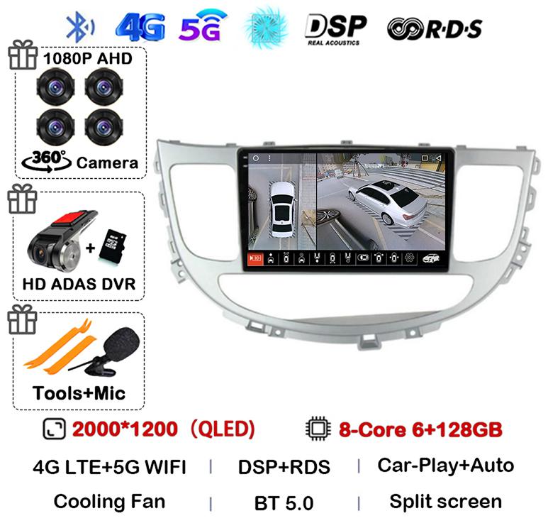 Android 14 Auto Carplay 4G+WIFI For Hyundai Rohens Genesis 2008-2013 Car Radio Multimedia Video Player GPS Navigation Stereo DSP