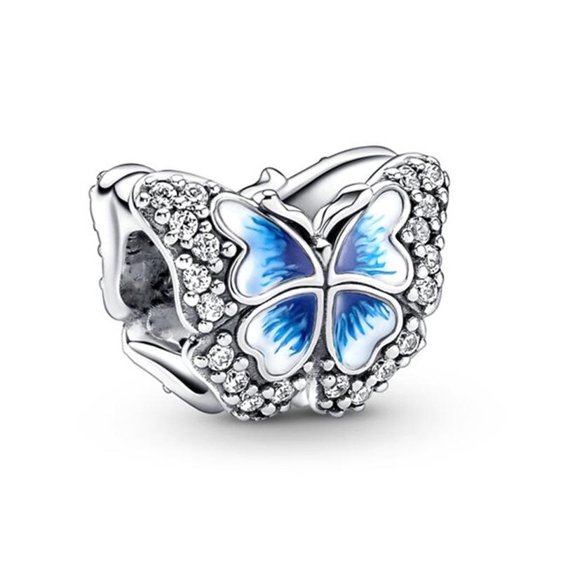 925 Silver Butterfly Flower Charms DIY Beads For Women Jewelry Making Fit Bracelet Necklace