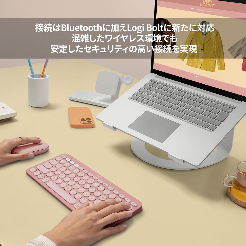 Mouse fără fir Logitech PEBBLE MOUSE2 M350sRO Subțire Silențios Mouse Logi Bolt Bluetooth Wireless Simetric 4000 dpi 24 luni Durată de viață a bateriei Windows Mac