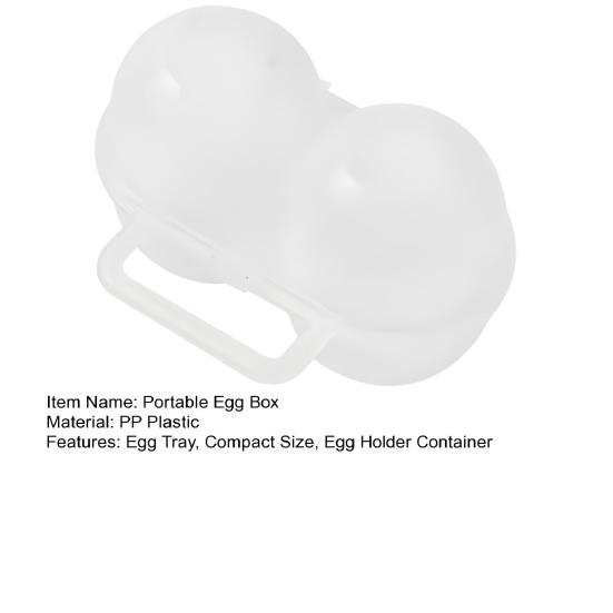 Yousheng Portable Egg Box, with 2 Compartments Design, Food-Grade PP Egg Holder, Leakproof Egg Holder with Handle for Camping Picnic