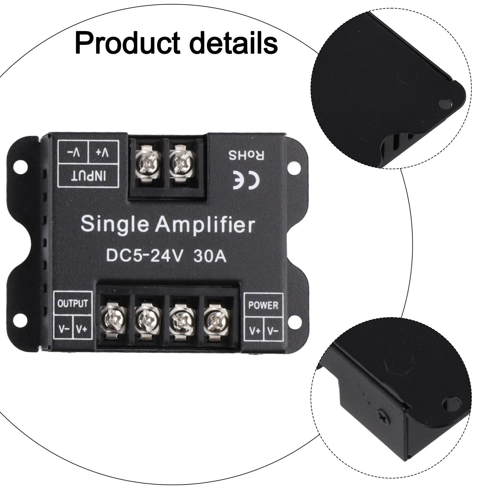 

30A Signal Booster for LED Controllers Supports DC 5-24V Input Enhances Signal Strength for Single-Color LED Strips China Mainland