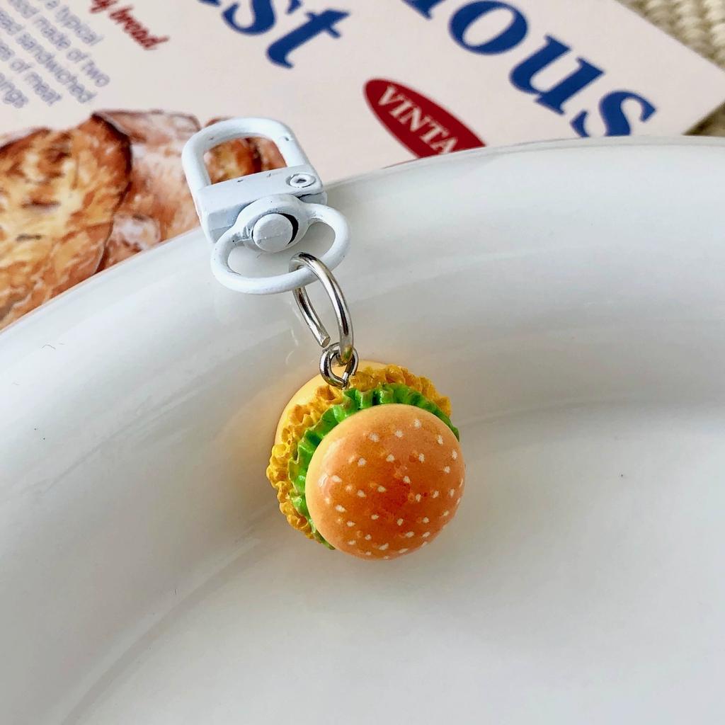 Simulation Mini Burger Trendy Cute Food Toy Model Backpack Pendant Funny Personality Fun Unisex Accessories Bag Charm